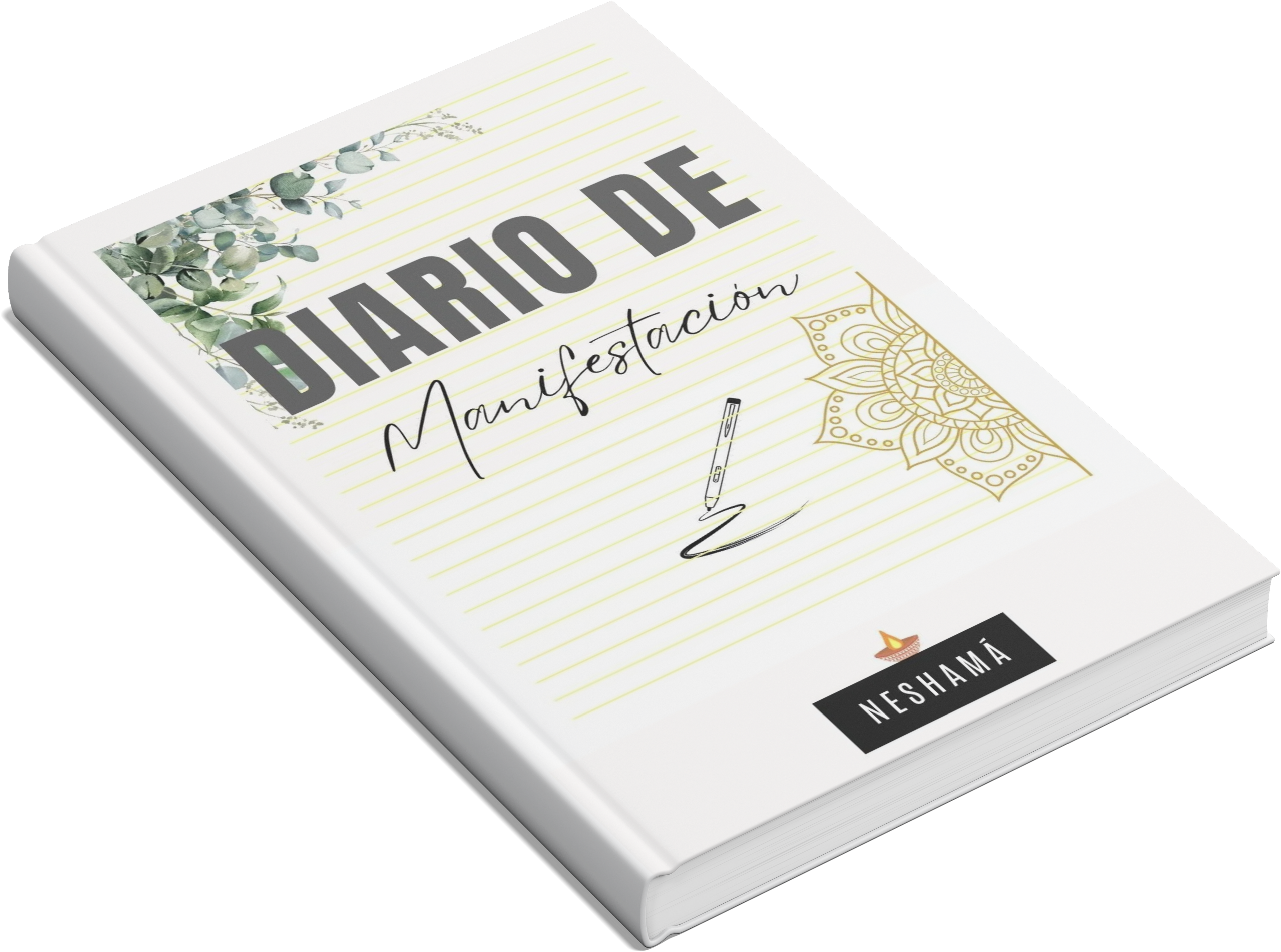 Diario de manifestación anual eucalipto y mandala