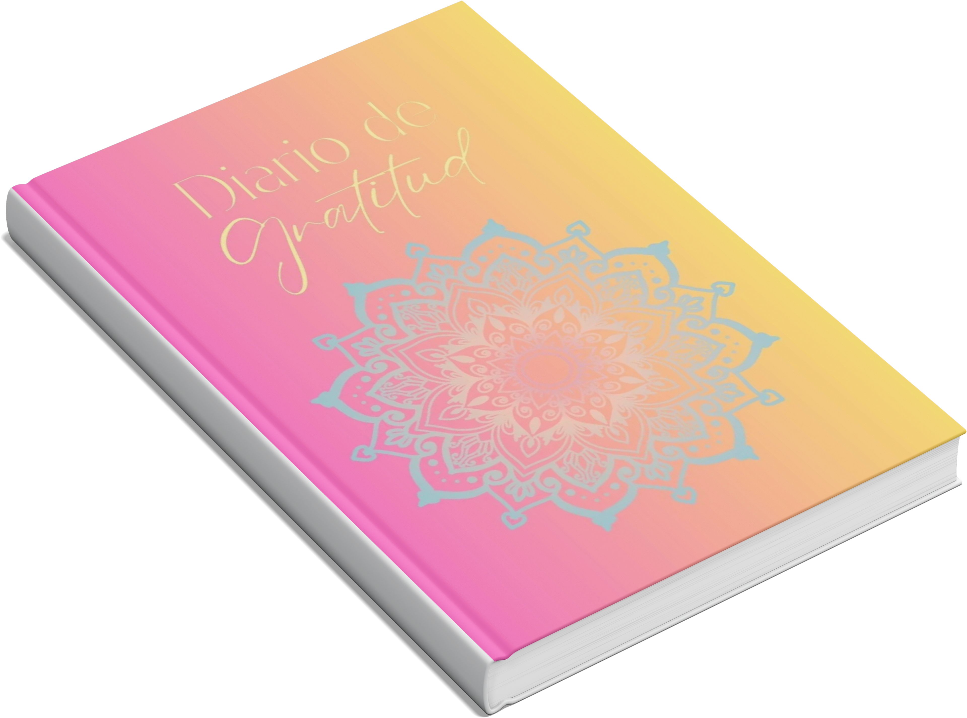 Diario de gratitud rosa naranja degradado