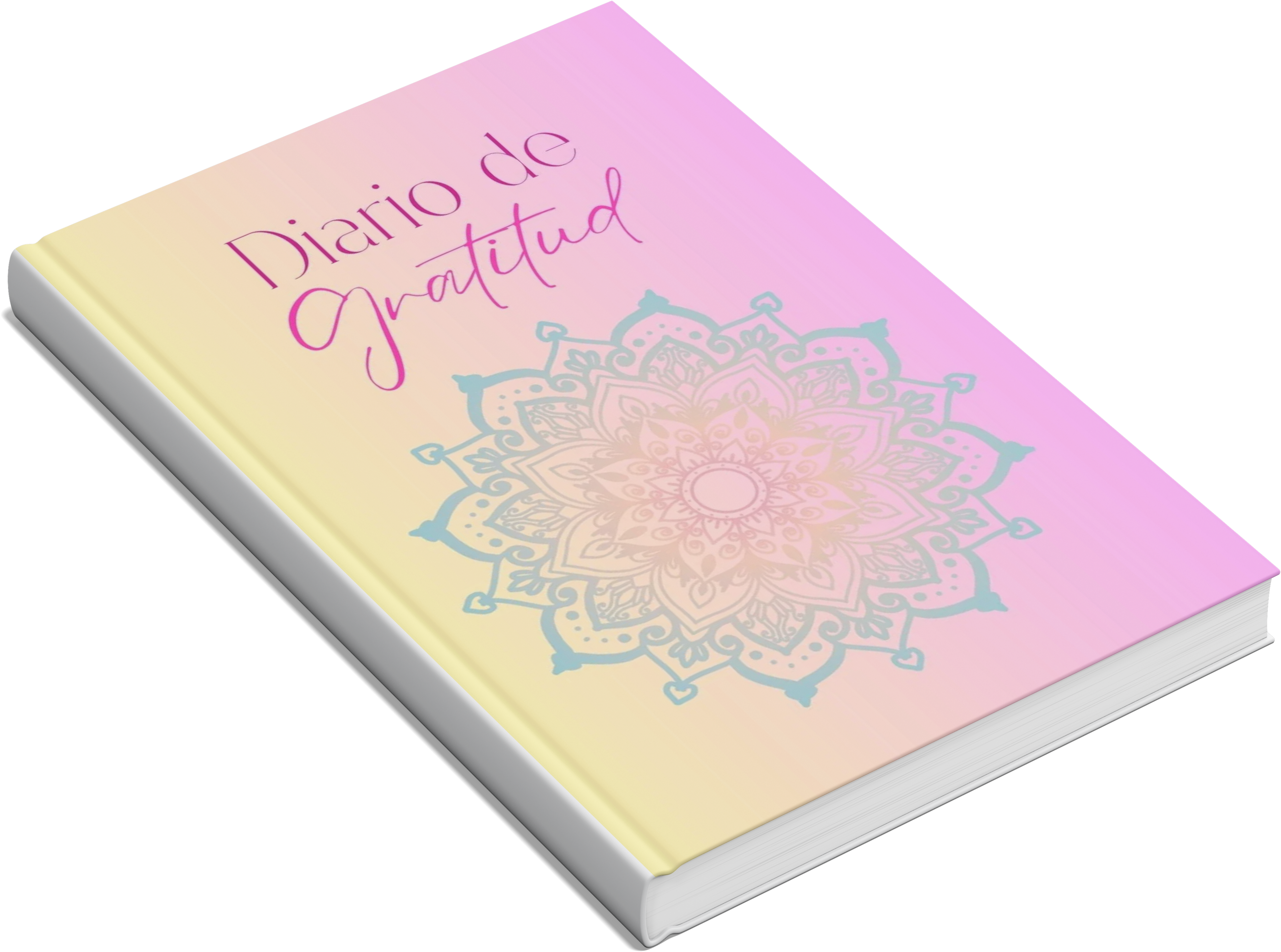 Diario de gratitud rosa palo amarillo degradado